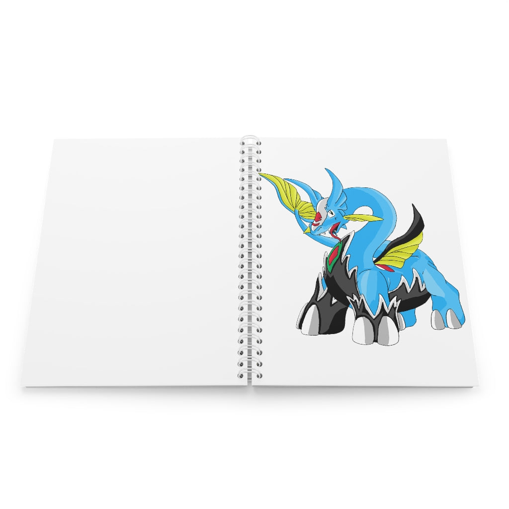 Dragigas Spiral Notebook with customizable covers and wide-ruled pages, featuring a semi-glossy laminated finish.