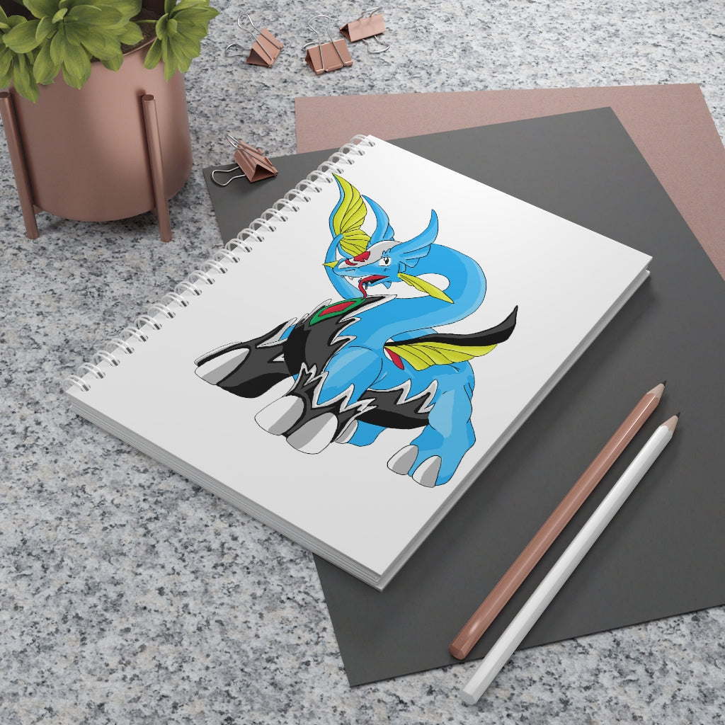 Dragigas Spiral Notebook with customizable covers and wide-ruled pages, featuring a semi-glossy laminated finish.