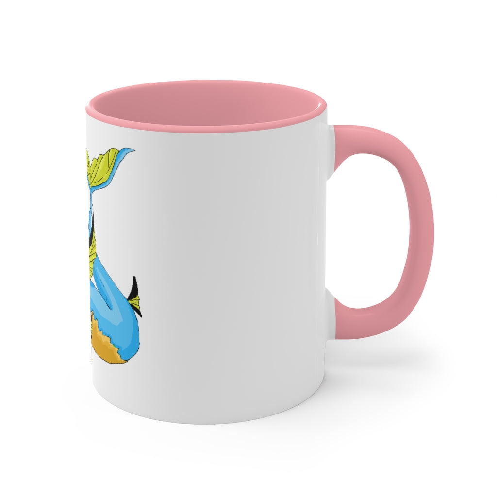 Drago Accent Mug featuring a white exterior with a colored interior and handle, available in three color schemes.