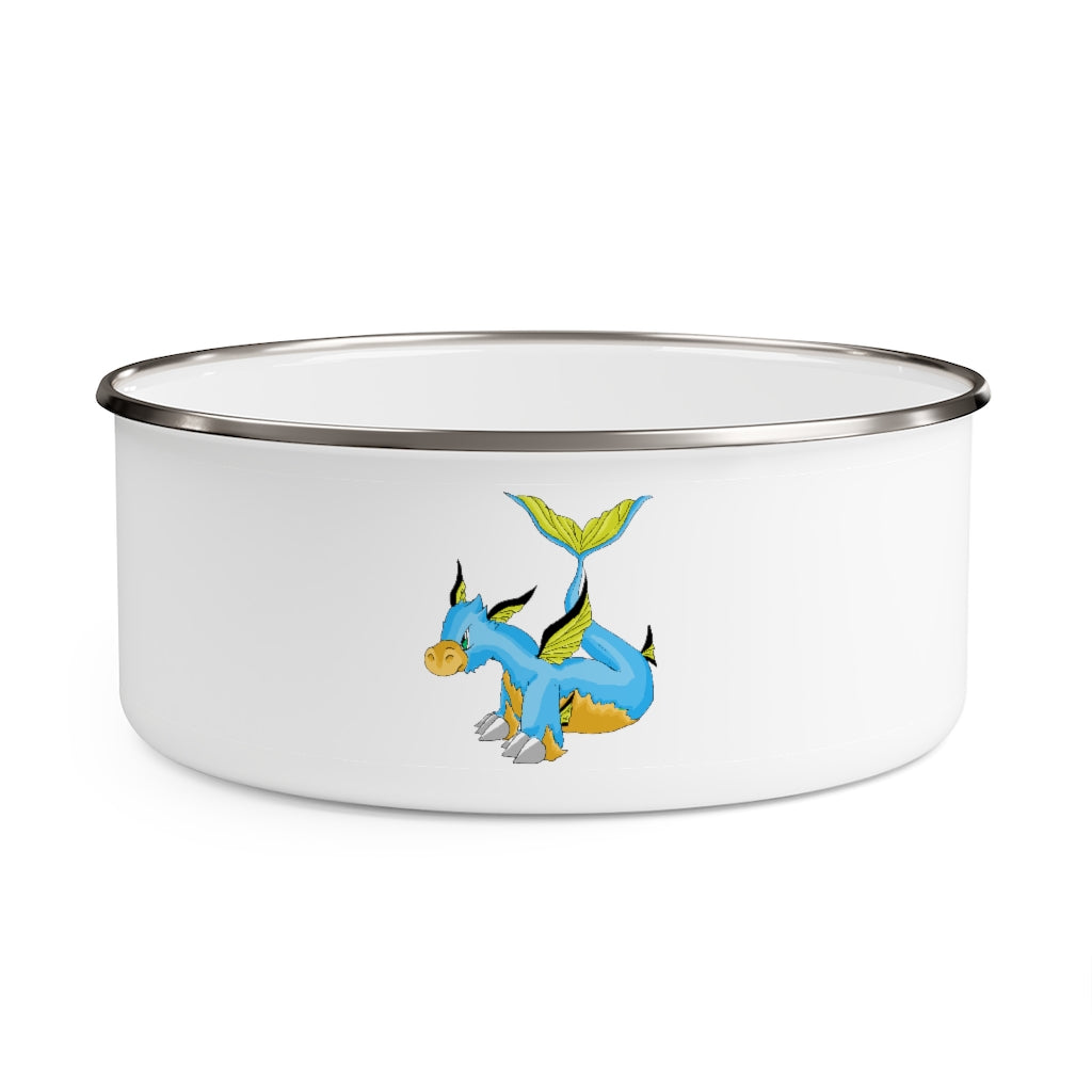 Drago Enamel Bowl in stylish design with translucent lid and anti-slip backing, available in three sizes.