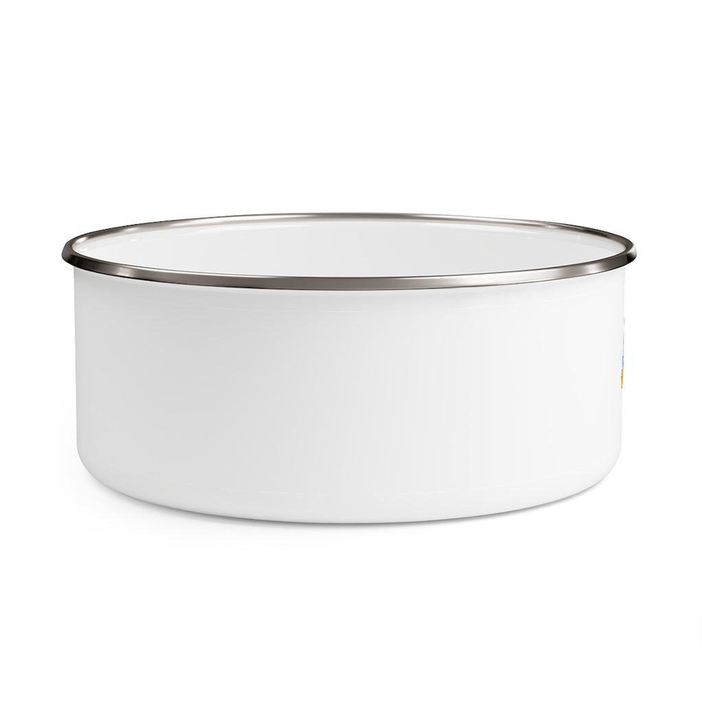 Drago Enamel Bowl in stylish design with translucent lid and anti-slip backing, available in three sizes.