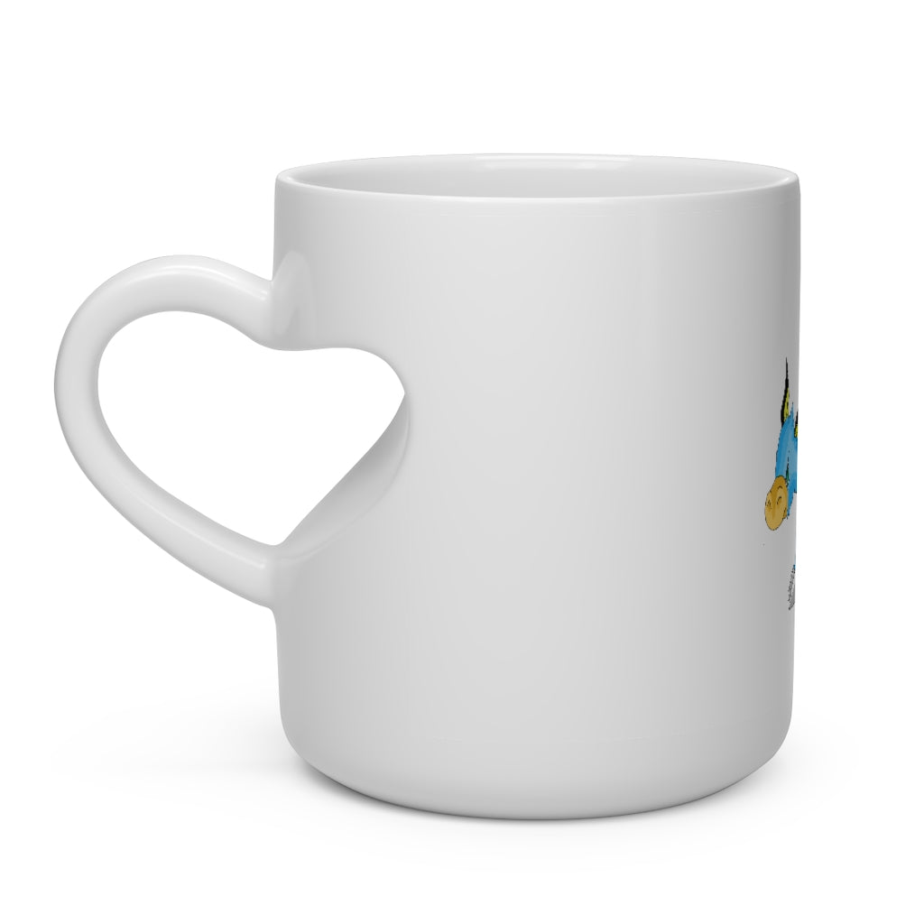 Drago Heart Shape Mug in white ceramic with a heart-shaped handle, perfect for hot beverages.