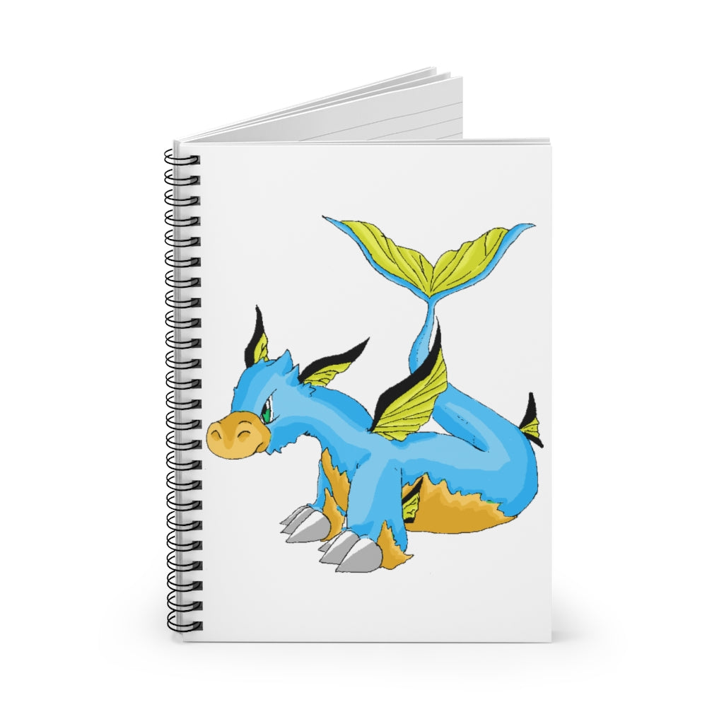 Drago Spiral Notebook featuring a colorful printed cover and ruled line pages, perfect for notes and lists.