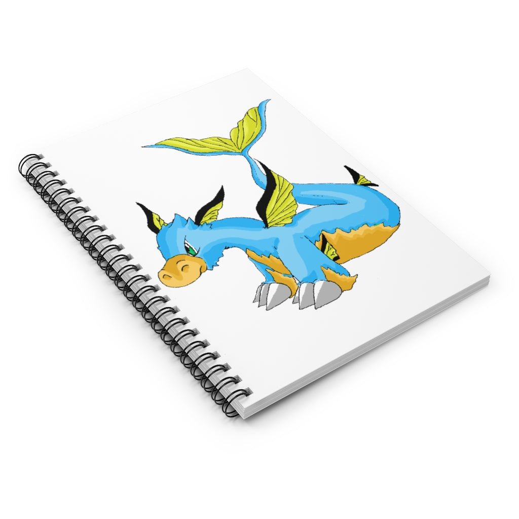 Drago Spiral Notebook featuring a colorful printed cover and ruled line pages, perfect for notes and lists.