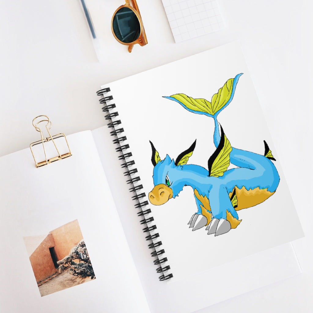 Drago Spiral Notebook featuring a colorful printed cover and ruled line pages, perfect for notes and lists.