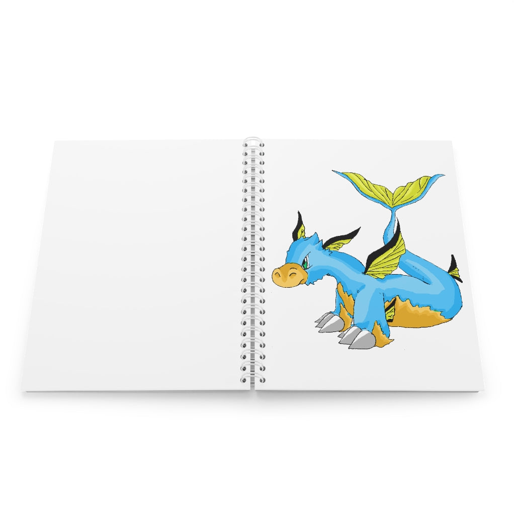 Drago Spiral Notebook with customizable covers and wide-ruled pages, showcasing its semi-gloss laminated finish.