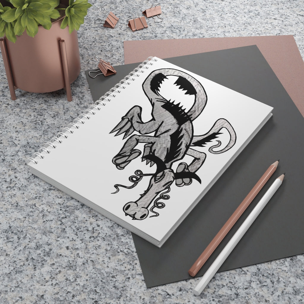 Dragon Spiral Notebook with customizable covers and wide-ruled pages, featuring a semi-gloss laminated finish.