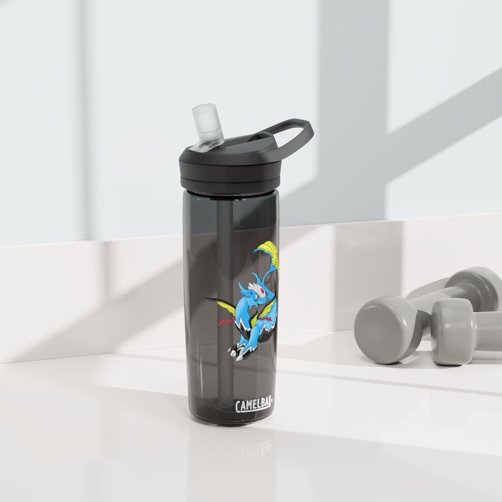 Dragonir CamelBak Eddy® Water Bottle in 20oz and 25oz sizes, showcasing its robust design and spill-proof biting valve.