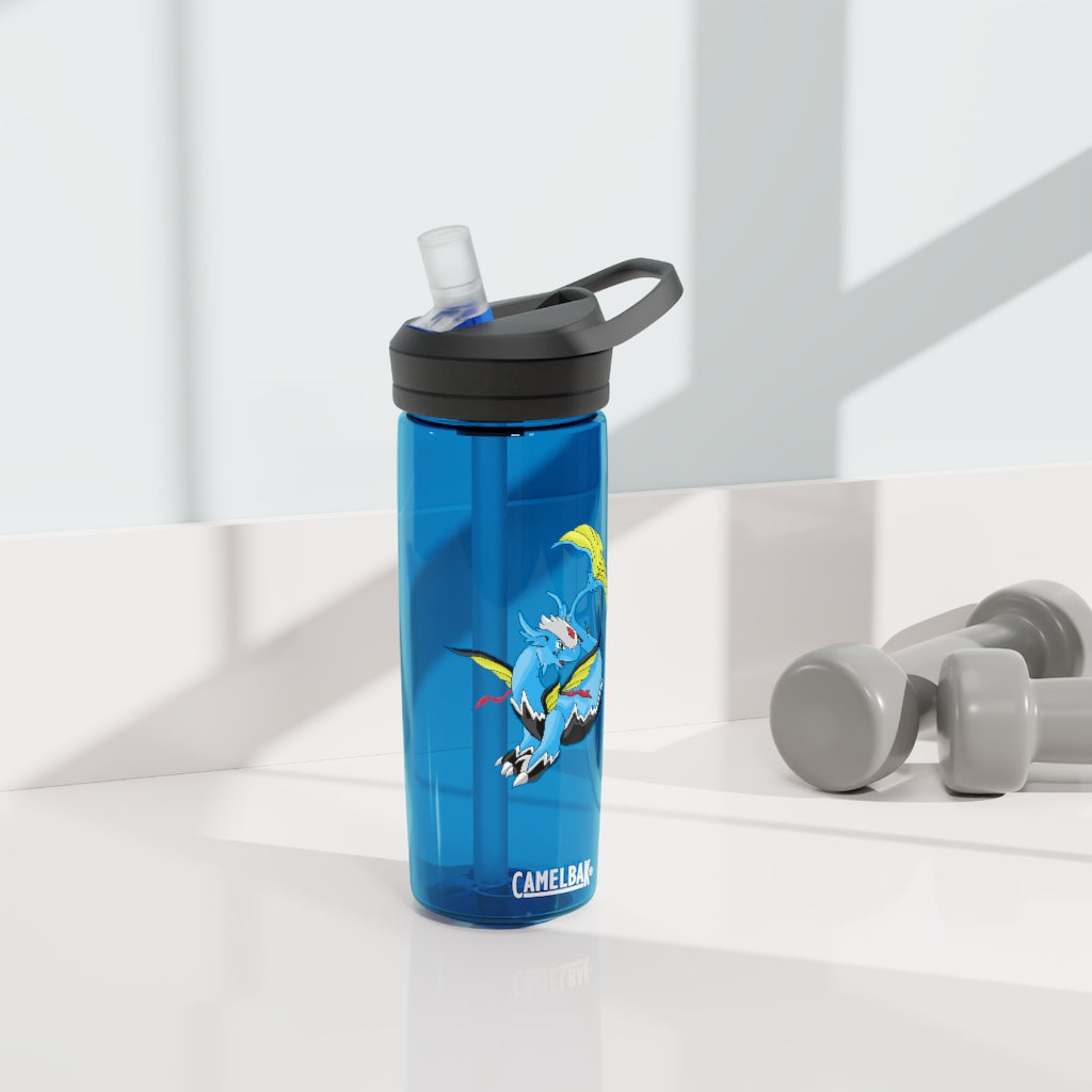 Dragonir CamelBak Eddy® Water Bottle in 20oz and 25oz sizes, showcasing its robust design and spill-proof biting valve.