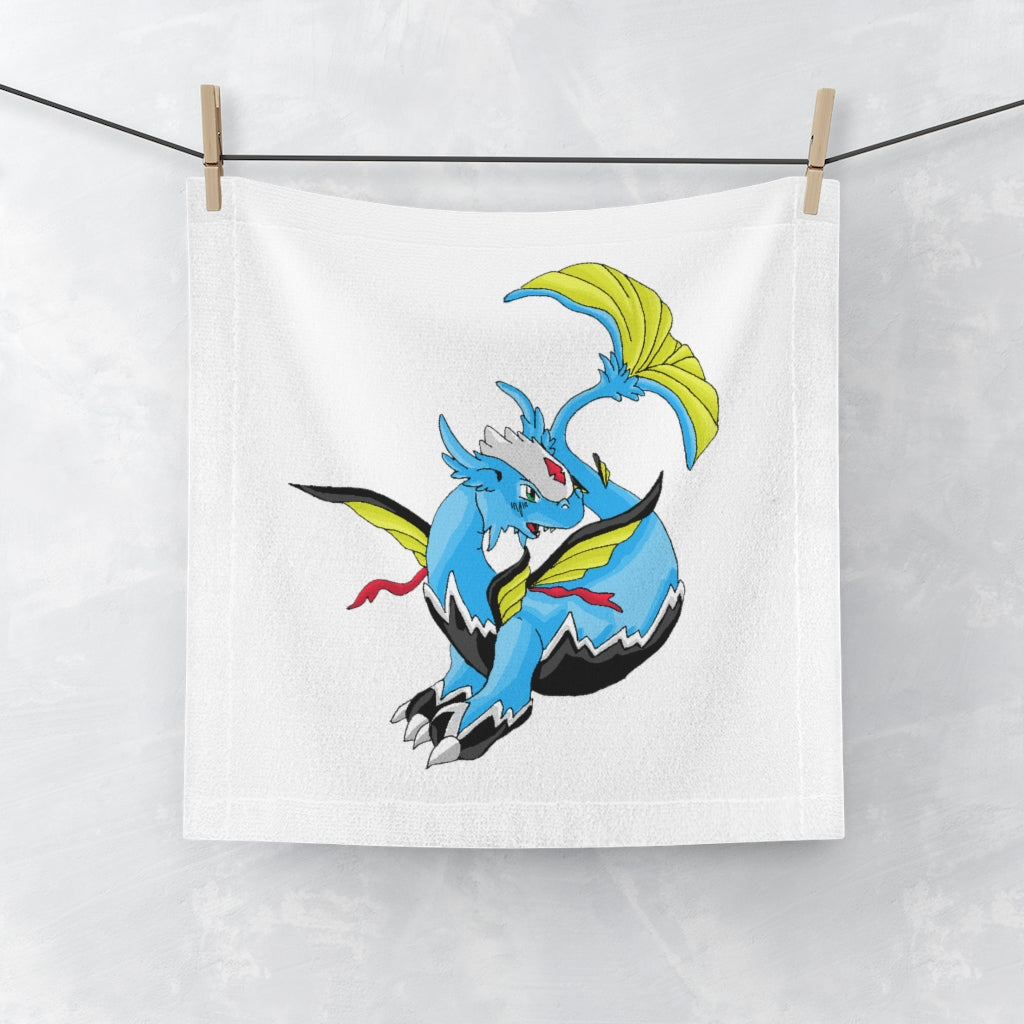 Dragonir Face Towel featuring a soft polyester front and absorbent cotton back, customizable with unique designs.