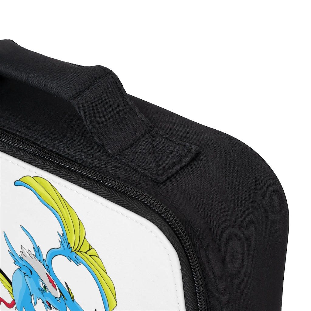 Dragonir Lunch Bag featuring a black base and customizable white area, perfect for adults and kids.