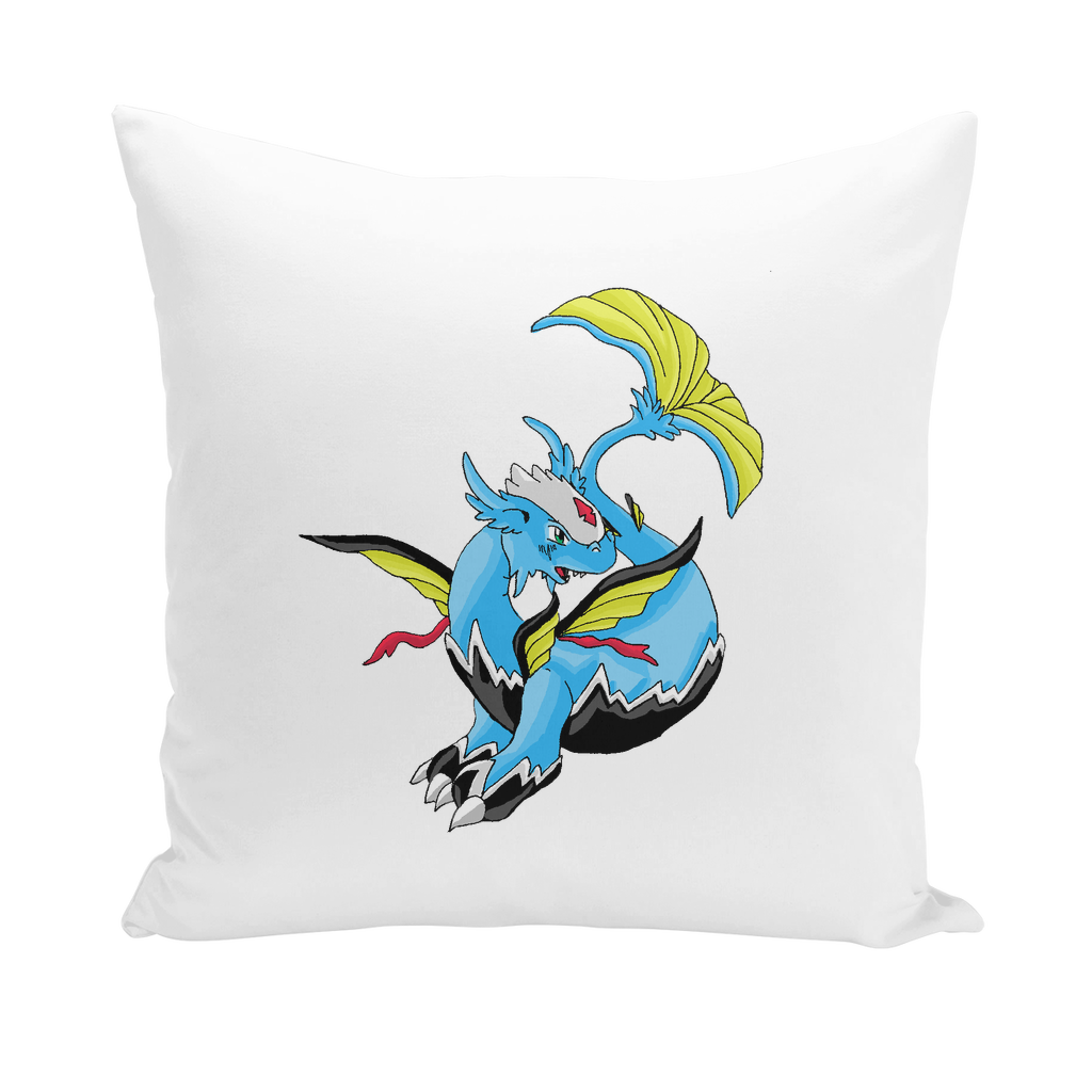 Dragonir Throw Pillows in various styles including linen, canvas, and suede, showcasing vibrant colors and textures.