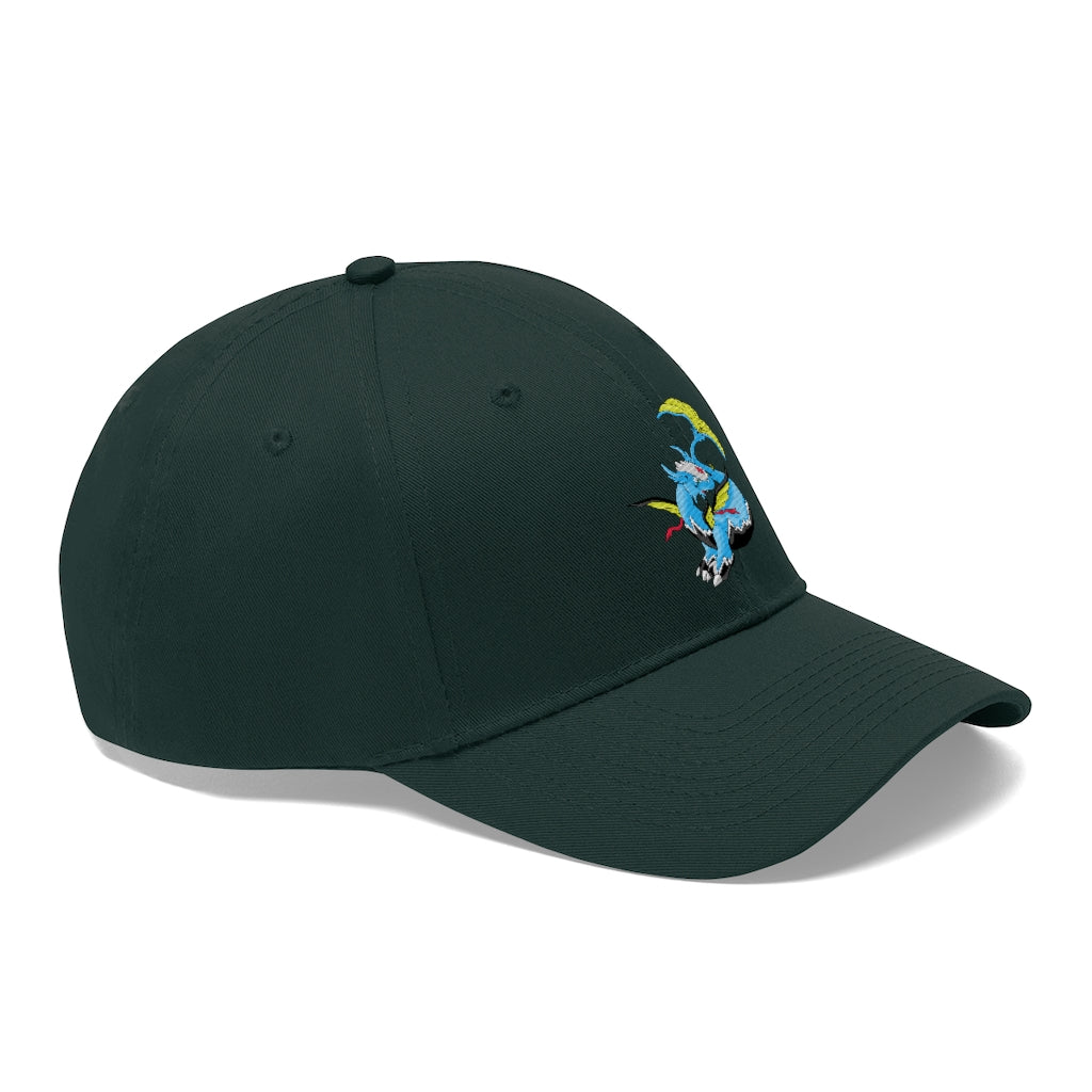 Dragonir Unisex Twill Hat in classic design, made from 100% cotton twill, featuring adjustable Velcro closure and 6-panel structure.