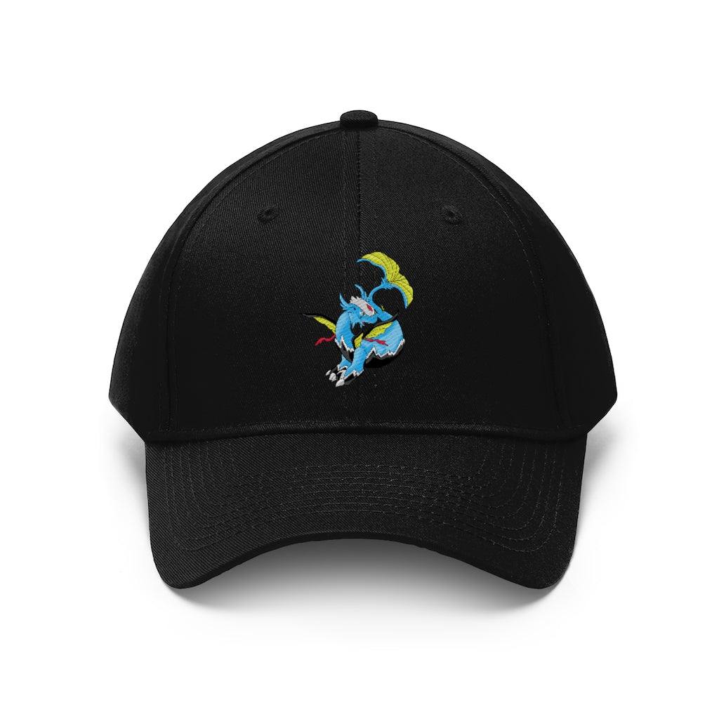 Dragonir Unisex Twill Hat in classic design, made from 100% cotton twill, featuring adjustable Velcro closure and 6-panel structure.