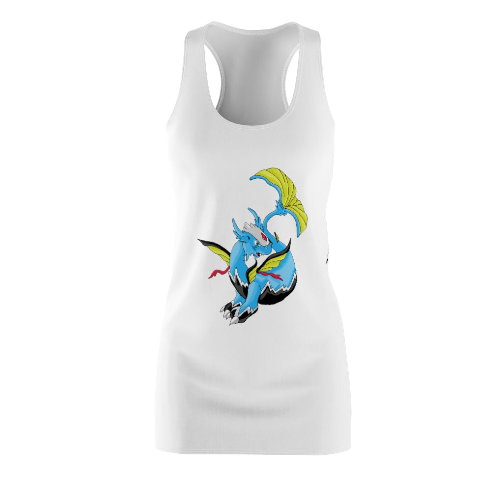 Dragonir Women's Cut & Sew Racerback Dress featuring a sporty fit and feminine design, made from lightweight polyester fabric.