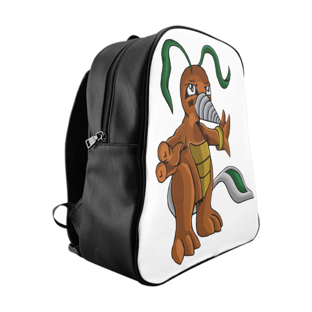 Drillbug School Backpack featuring a stylish design with padded back and multiple pockets, made from durable PU leather.