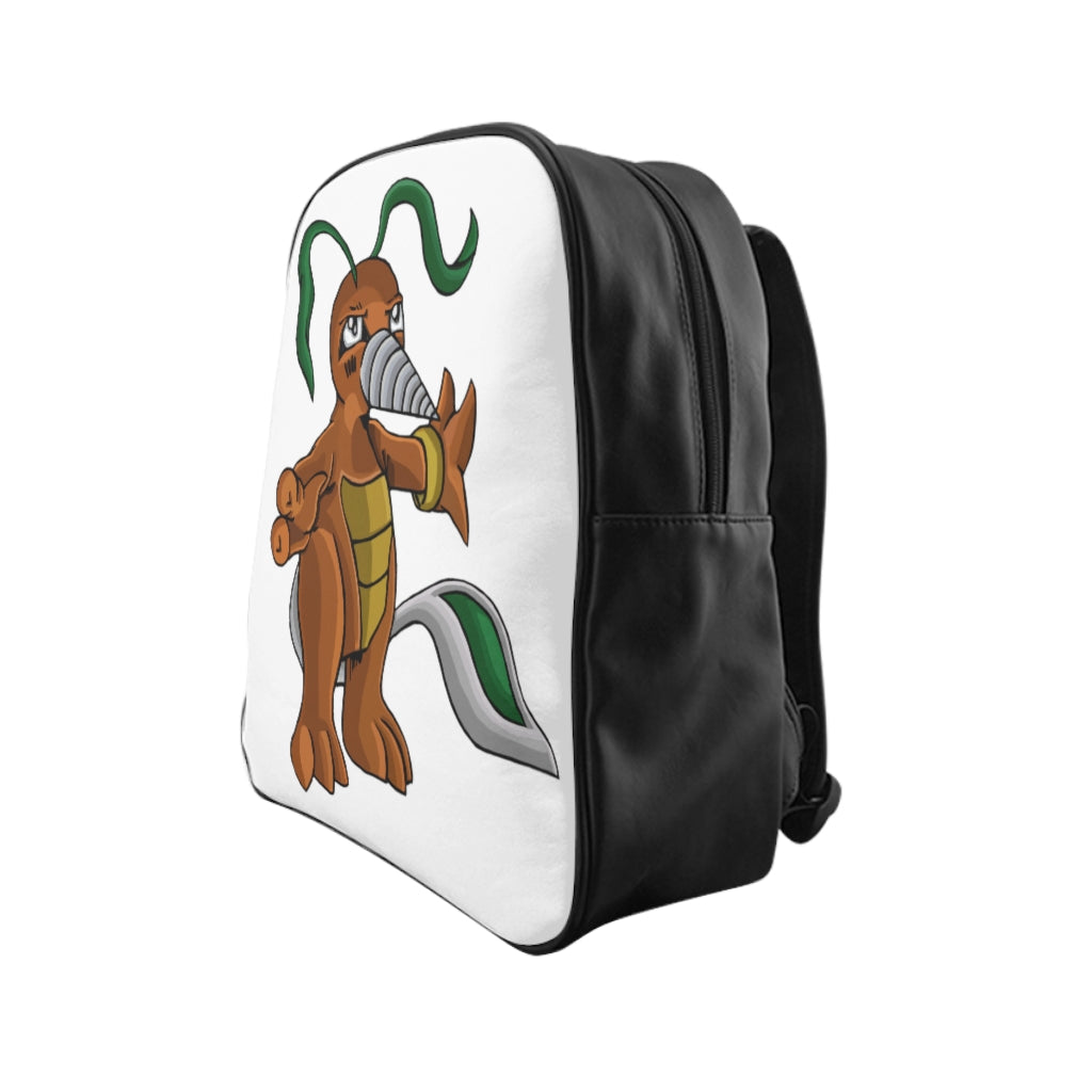 Drillbug School Backpack featuring a stylish design with padded back and multiple pockets, made from durable PU leather.