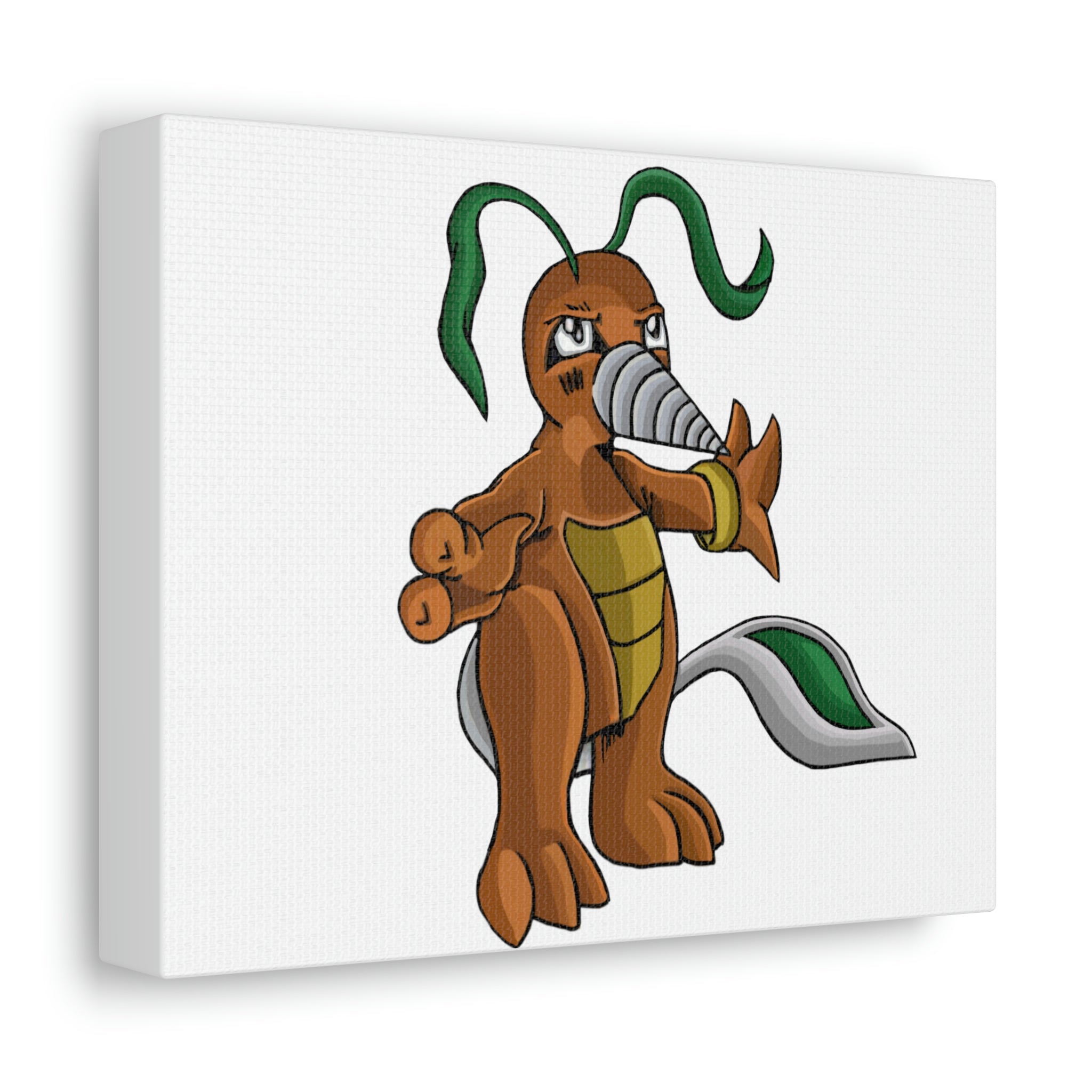 Drillbug Stretched Canvas featuring vibrant artwork on a durable wooden frame, ideal for indoor decoration.