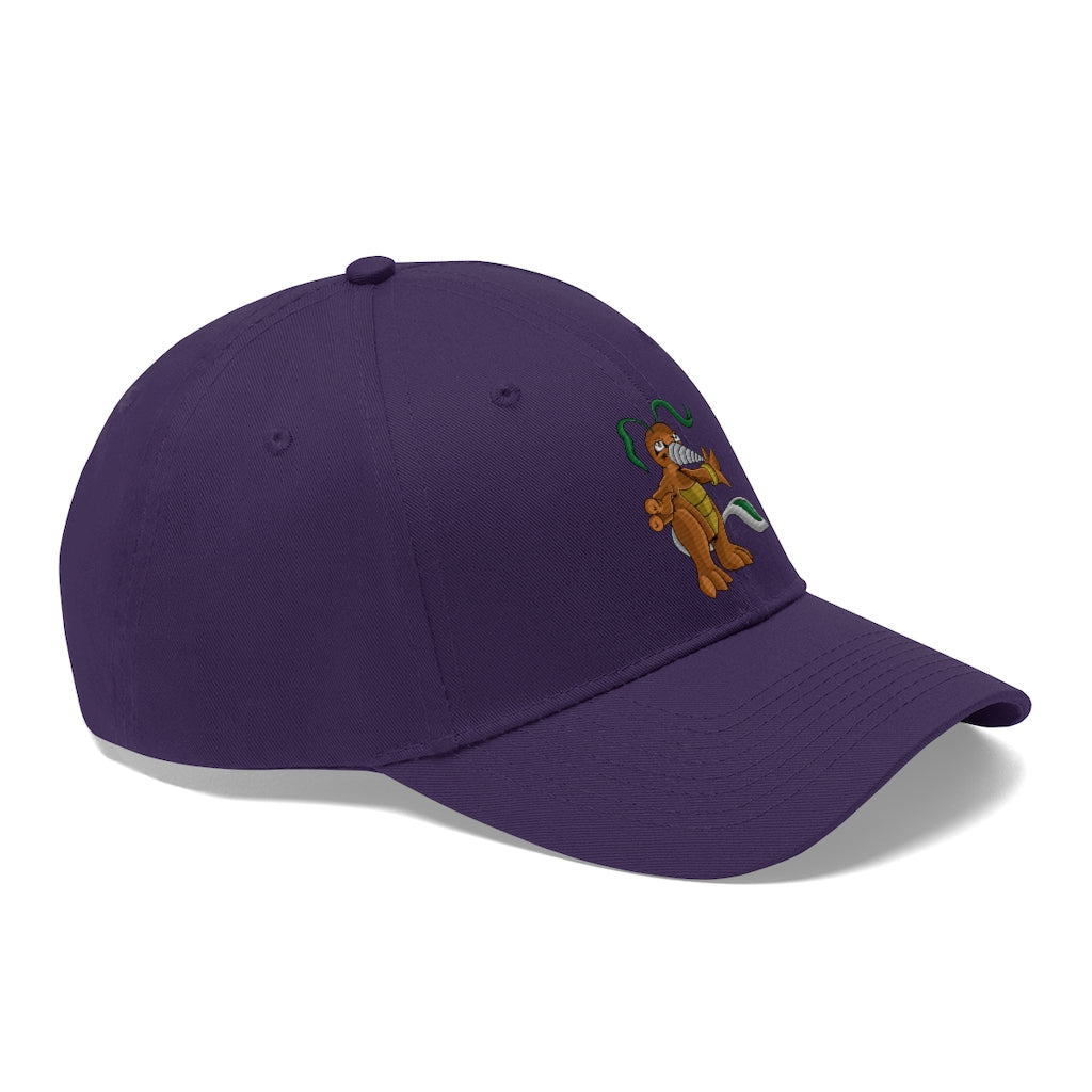 Drillbug Unisex Twill Hat in classic design, made from 100% cotton twill, featuring adjustable Velcro closure.