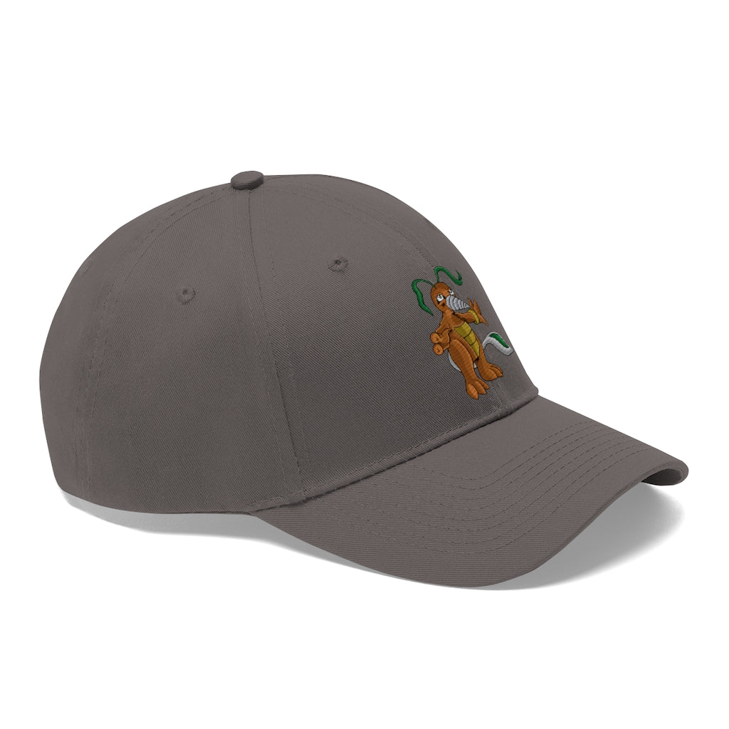 Drillbug Unisex Twill Hat in classic design, made from 100% cotton twill, featuring adjustable Velcro closure.