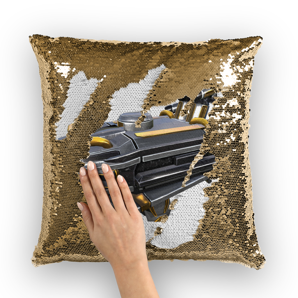 Drone Sequin Cushion Cover featuring a vibrant mermaid design with shimmering sequins on a soft polyester fabric, ideal for home decor.