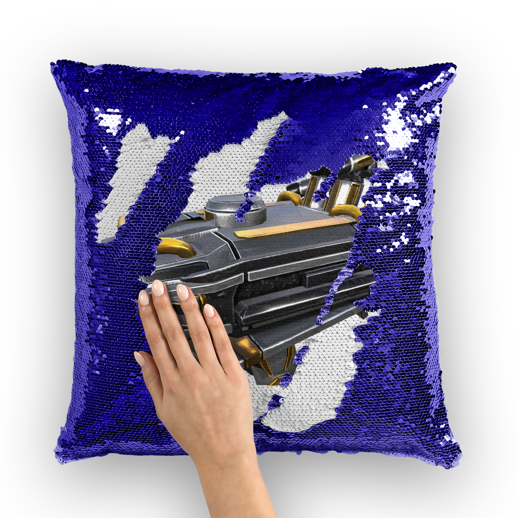 Drone Sequin Cushion Cover featuring a vibrant mermaid design with shimmering sequins on a soft polyester fabric, ideal for home decor.