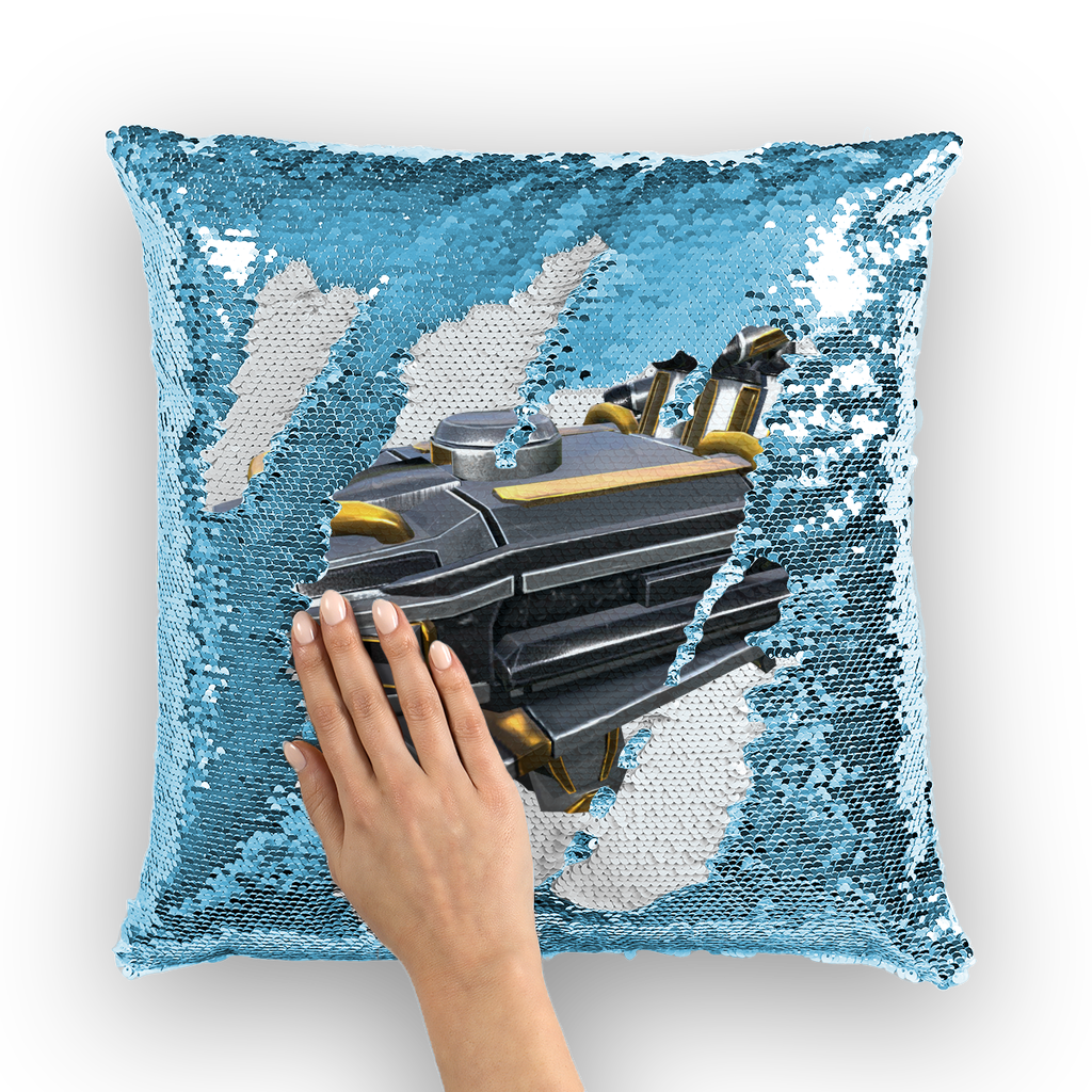 Drone Sequin Cushion Cover featuring a vibrant mermaid design with shimmering sequins on a soft polyester fabric, ideal for home decor.