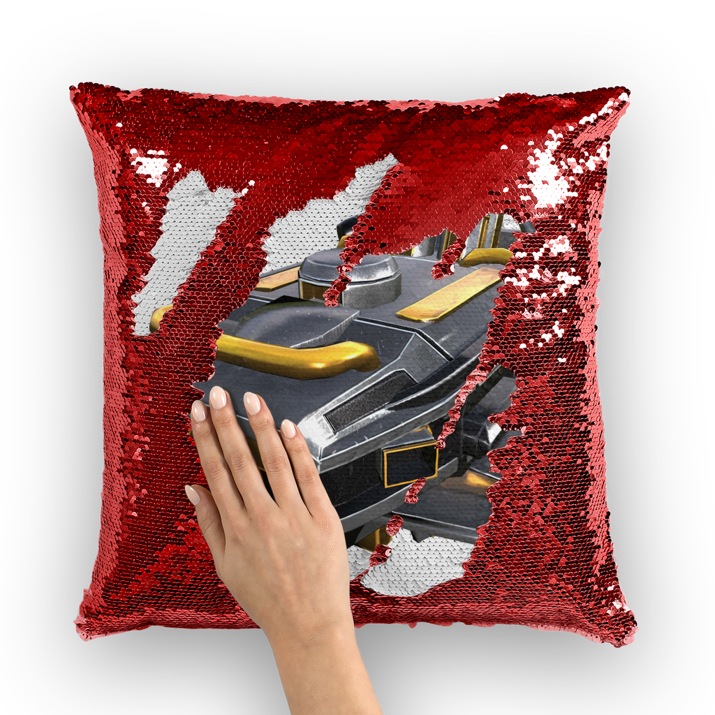 Drone Sequin Cushion Cover featuring a colorful mermaid design, perfect for home decor.