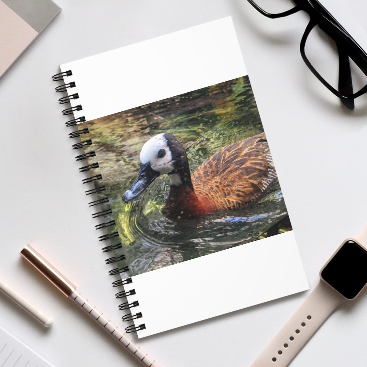 Duck Spiral Journal featuring a stylish front cover print, available in four styles with spiral binding.