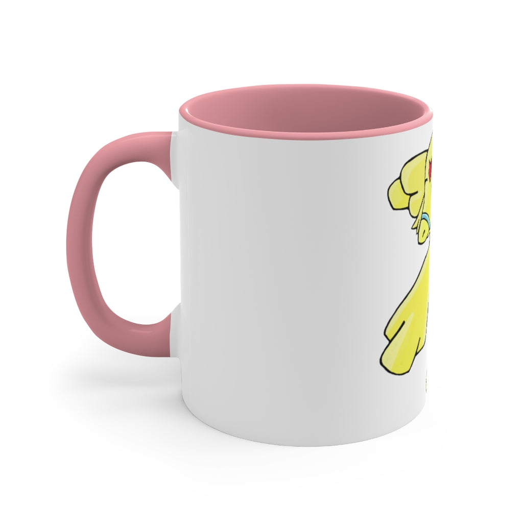 Ductil 11oz Accent Mug featuring a white ceramic body with a colored interior and handle, perfect for personalized designs.