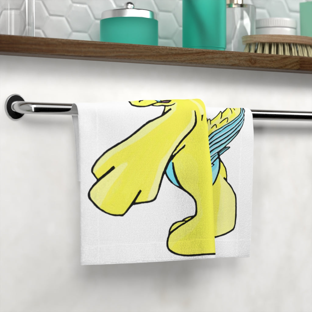 Ductil Face Towel featuring a customizable polyester front and soft cotton back, ideal for bathroom use.