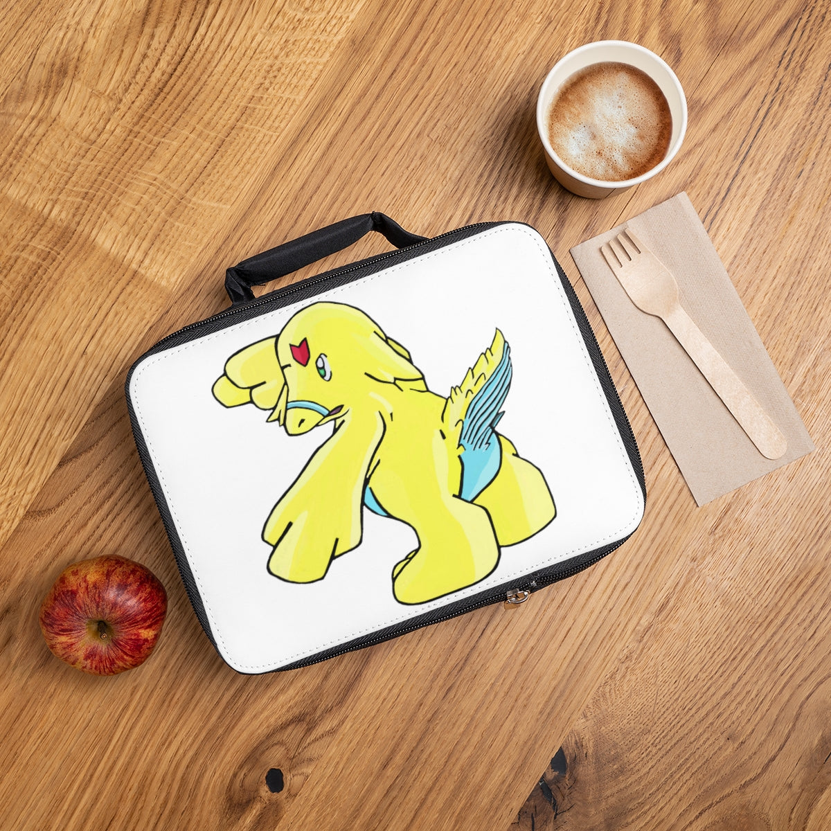 Ductil Lunch Bag featuring a black base and customizable white area, ideal for adults and kids.