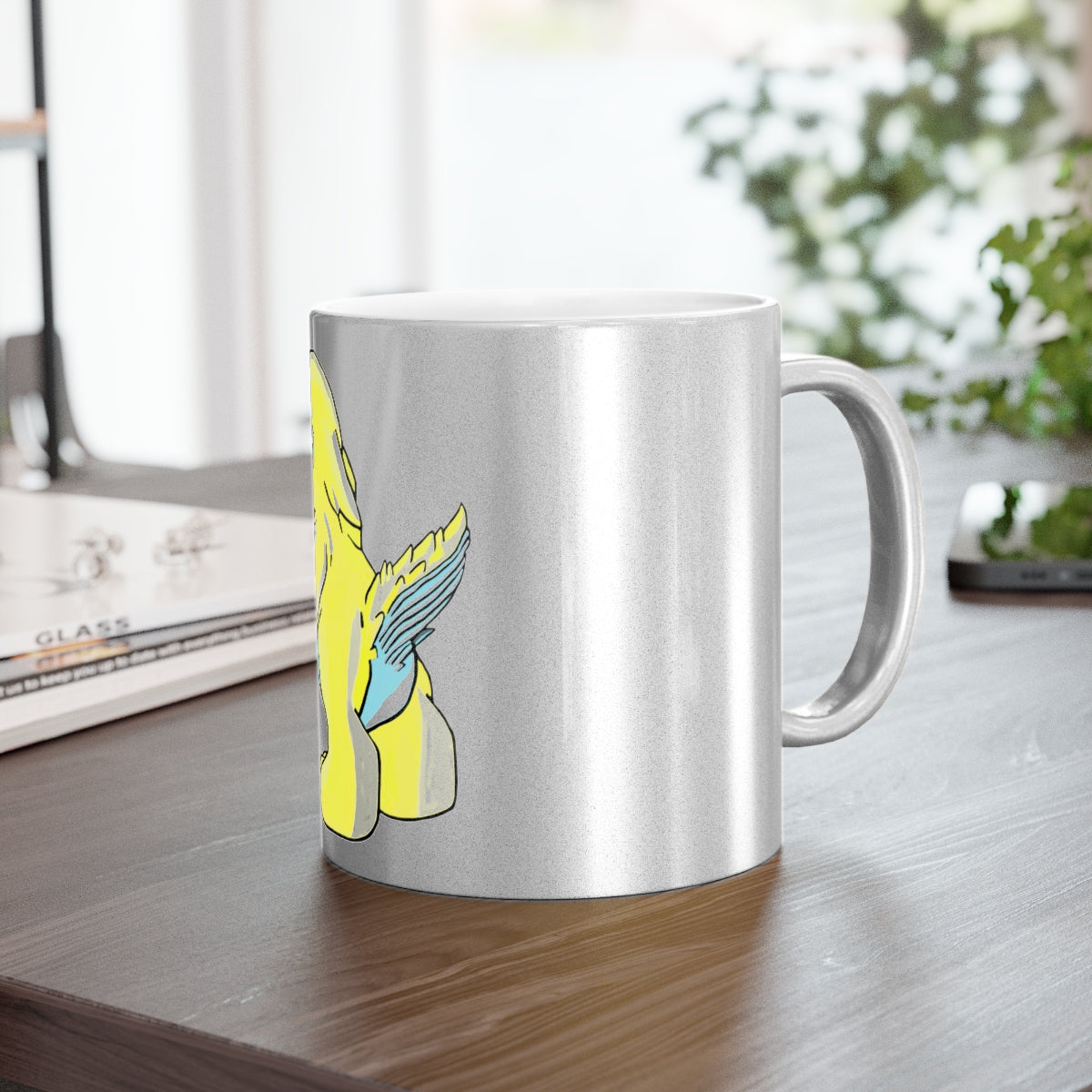 Ductil Metallic Mug in Gold and Silver finishes, showcasing personalized designs and a comfortable C-handle.