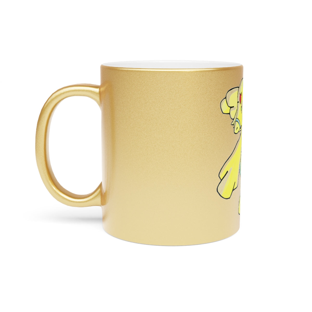 Ductil Metallic Mug in Gold and Silver finishes, showcasing personalized designs and a comfortable C-handle.