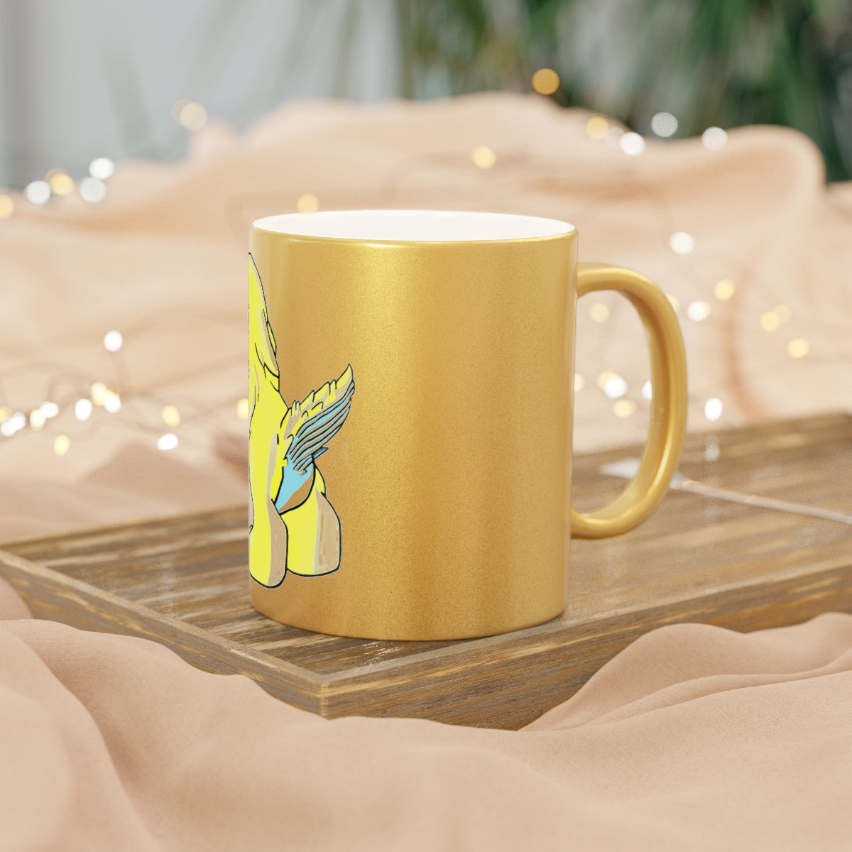 Ductil Metallic Mug in Gold and Silver finishes, showcasing personalized designs and a comfortable C-handle.