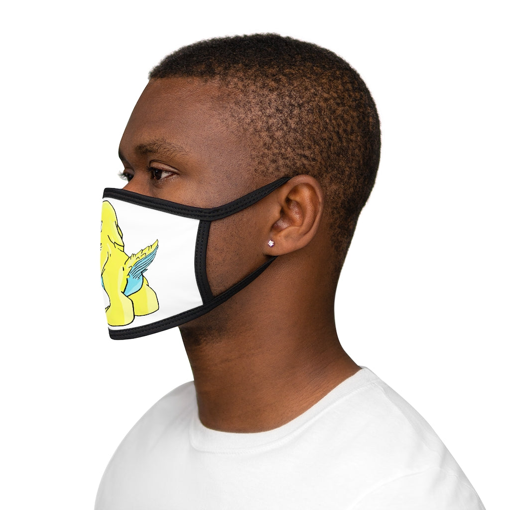 Ductil Mixed-Fabric Face Mask featuring a black outer edge and earloops, made of polyester and cotton for comfort and style.