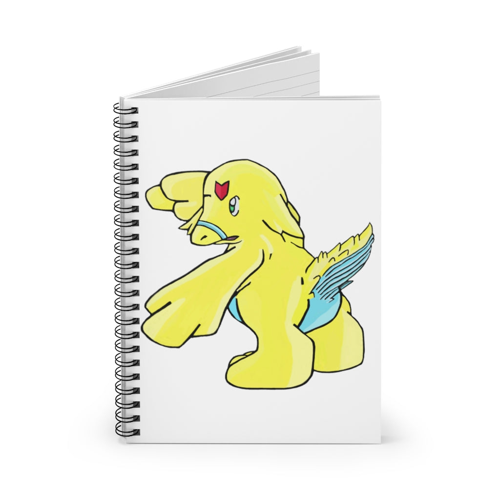 Ductil Spiral Notebook with ruled line pages and a colorful printed cover, featuring a black back cover.