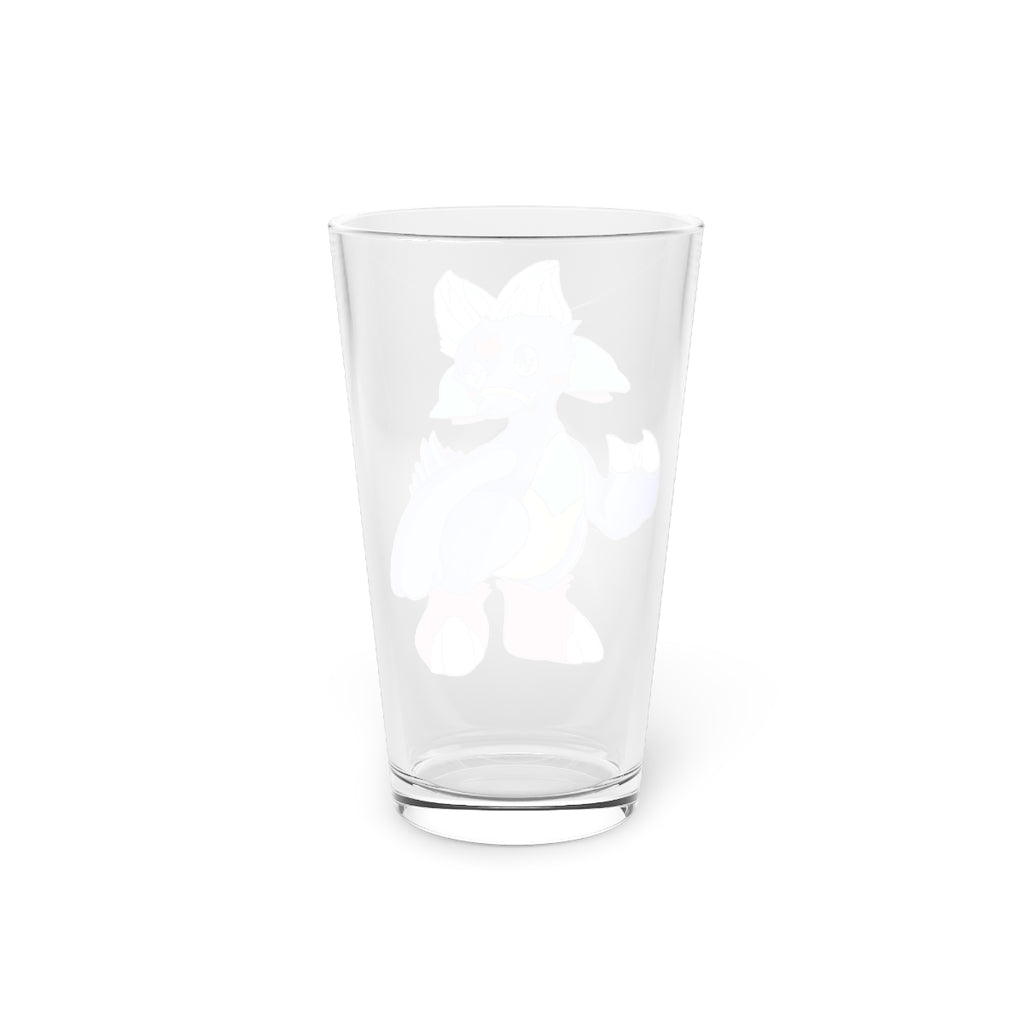 Duldi Pint Glass, 16oz, clear glass with custom printed design options, perfect for beverages.