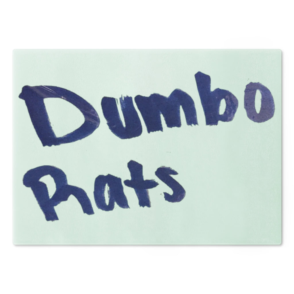 Dumbo Rats Cutting Board made of tempered glass with rubber dots for stability, featuring a whimsical design.