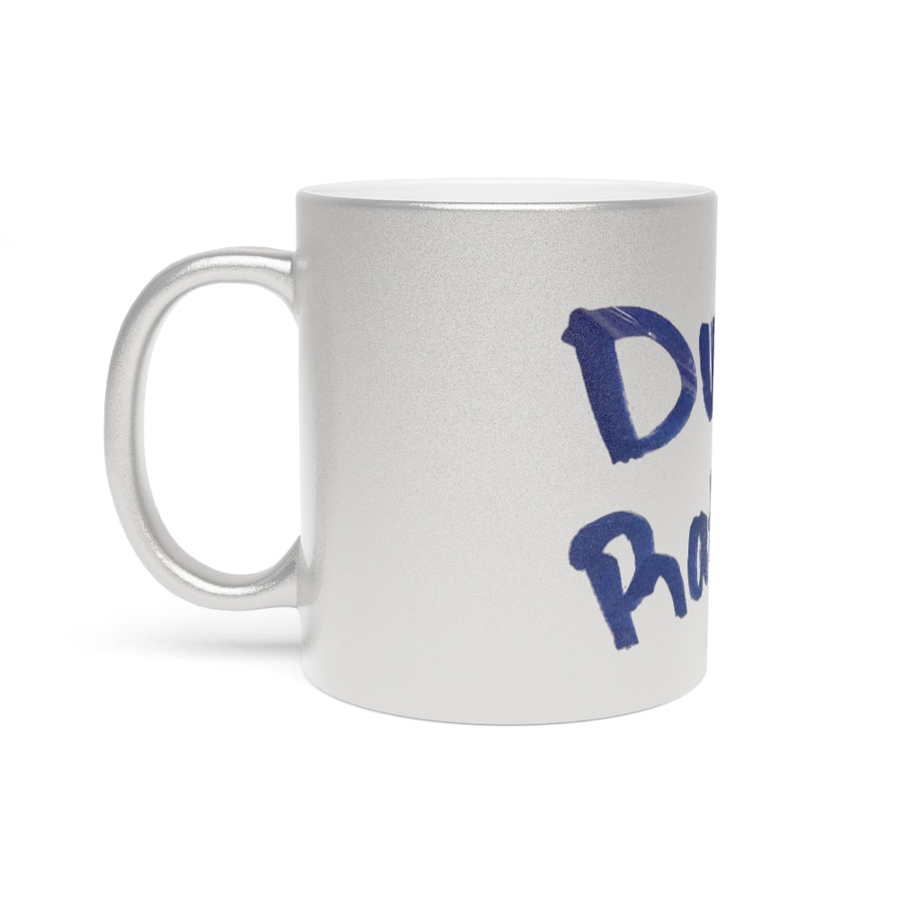 Dumbo Rats Metallic Mug in silver and gold finishes, showcasing personalized designs and a comfortable C-handle.