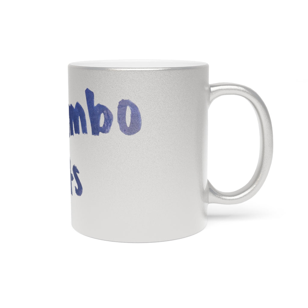 Dumbo Rats Metallic Mug in silver and gold finishes, showcasing personalized designs and a comfortable C-handle.