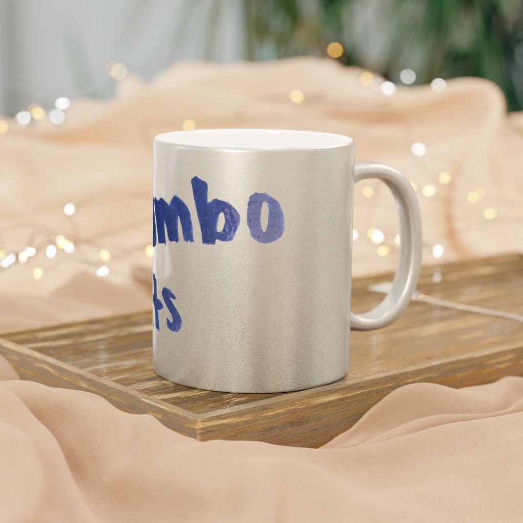 Dumbo Rats Metallic Mug in silver and gold finishes, showcasing personalized designs and a comfortable C-handle.