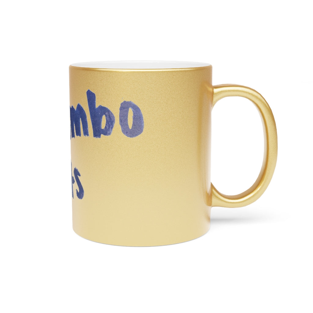 Dumbo Rats Metallic Mug in silver and gold finishes, showcasing personalized designs and a comfortable C-handle.