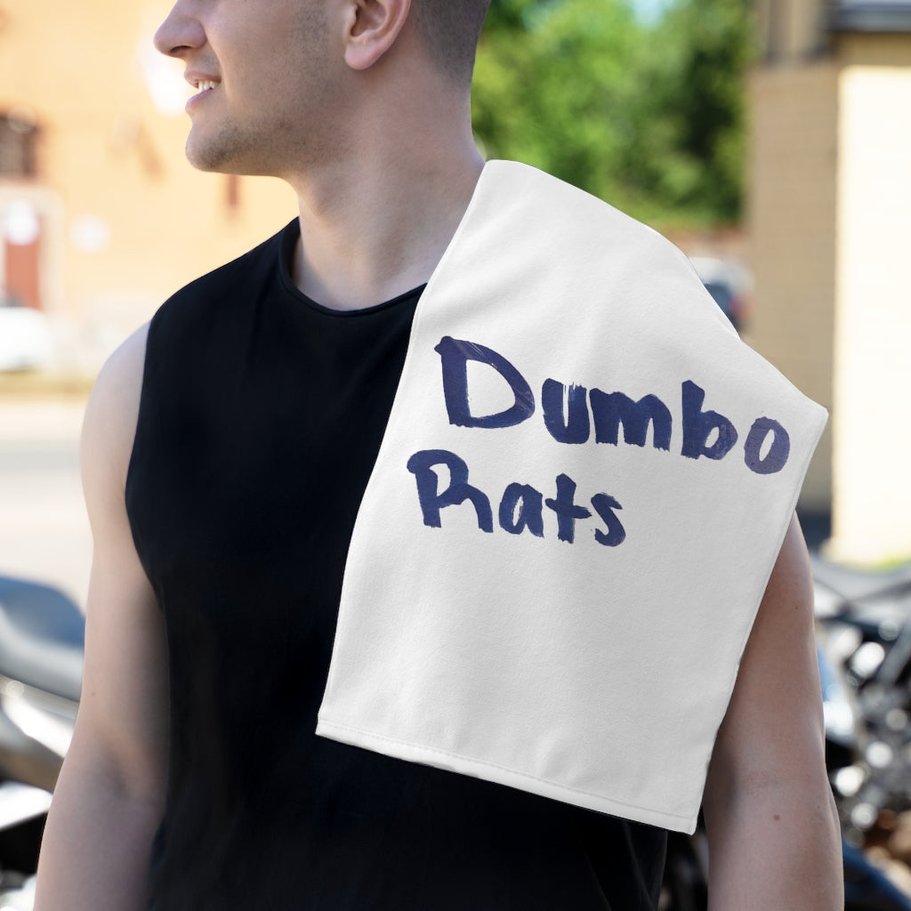 Dumbo Rats Rally Towel featuring soft cotton and printed mink polyester, measuring 11x18 inches, ideal for events.