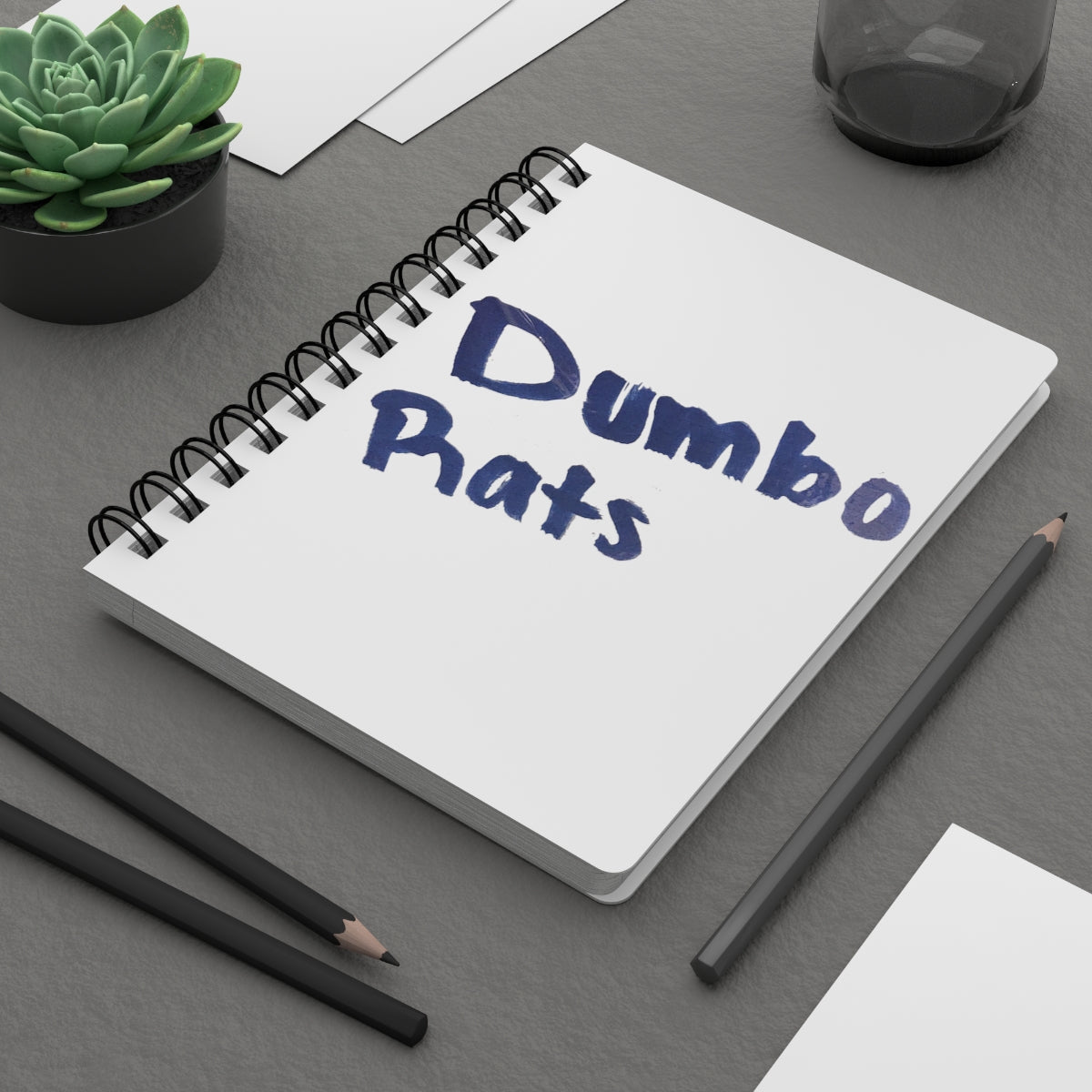 Dumbo Rats Spiral Bound Journal with glossy cover and lined pages, showcasing a vibrant design.