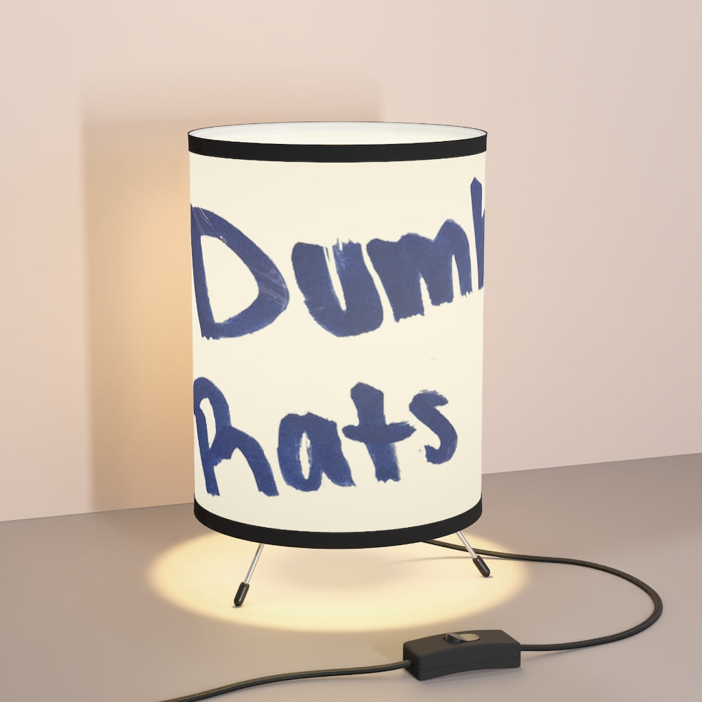 Dumbo Rats Tripod Lamp with a custom high-resolution printed shade and a sturdy galvanized steel tripod base, designed for US and CA plugs.