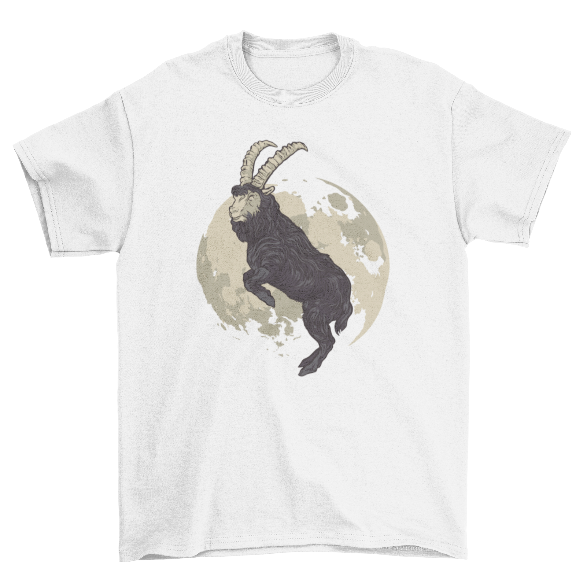 A stylish duotone goat t-shirt featuring a modern goat illustration in vibrant colors.