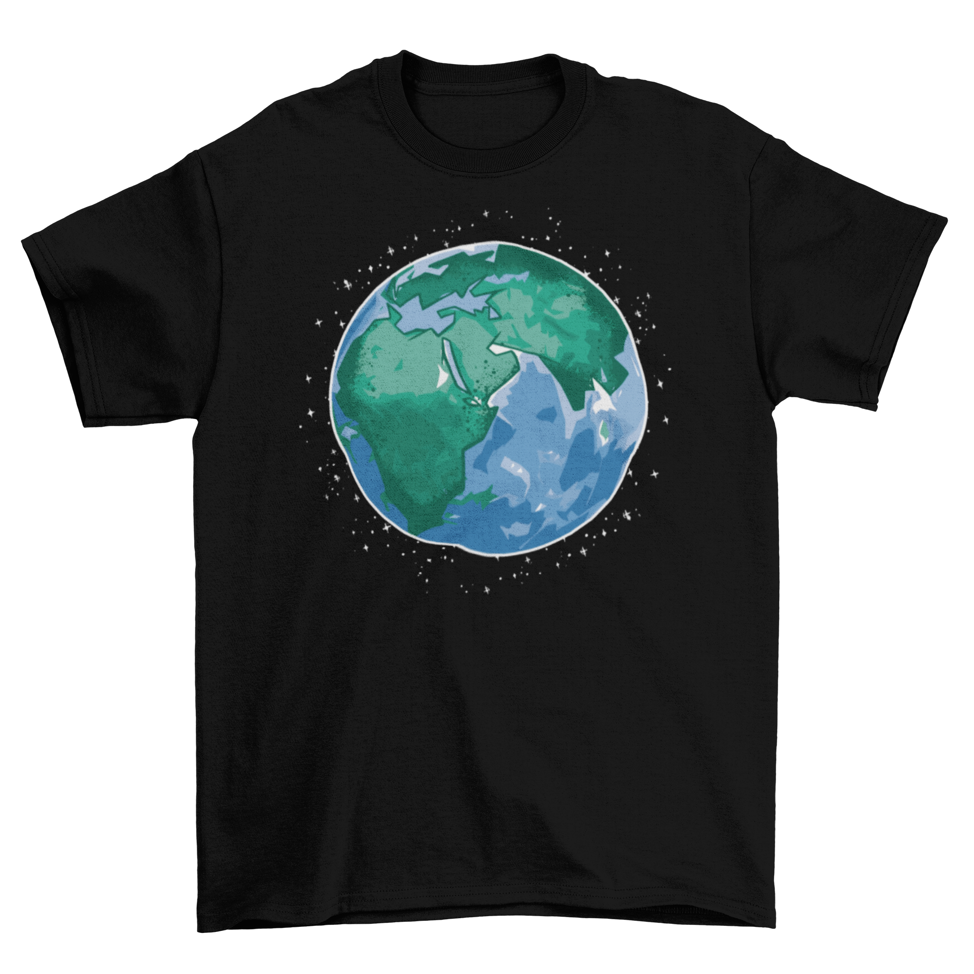 Earth Illustration T-shirt featuring a vibrant design of Planet Earth on a soft fabric background.