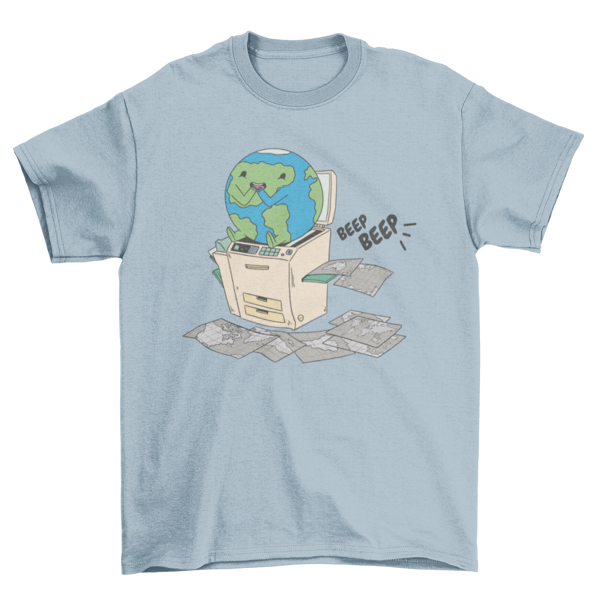 Earth Scanner Copy T-Shirt featuring a graphic of Earth in a copy machine.