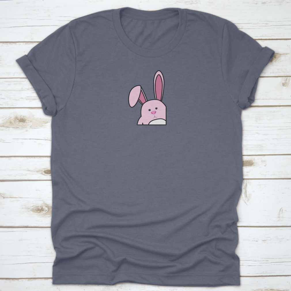 Easter Bunny Shy Mood T-Shirt featuring a cute bunny design, made from soft cotton fabric, perfect for Easter celebrations.